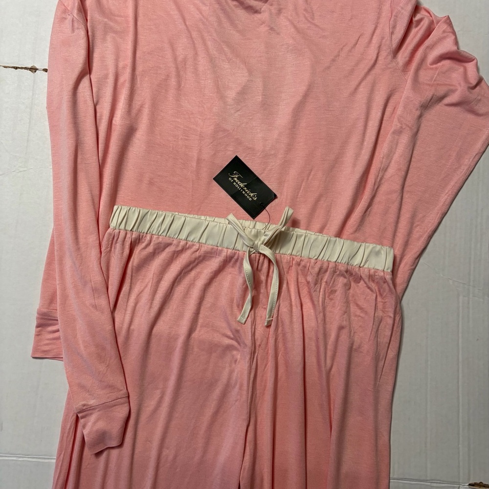 Frederick's Of Hollywood Katarina Eve Pink Lounge PJ Set NWT Sz M Soft Sleepwear - Picture 8 of 10